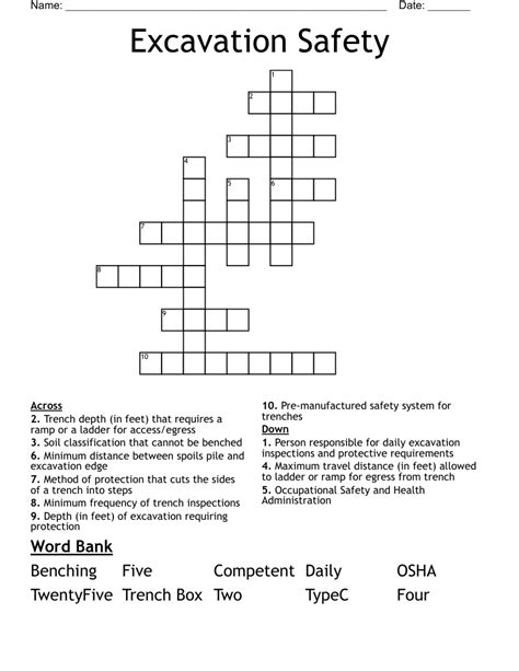 excavation crossword